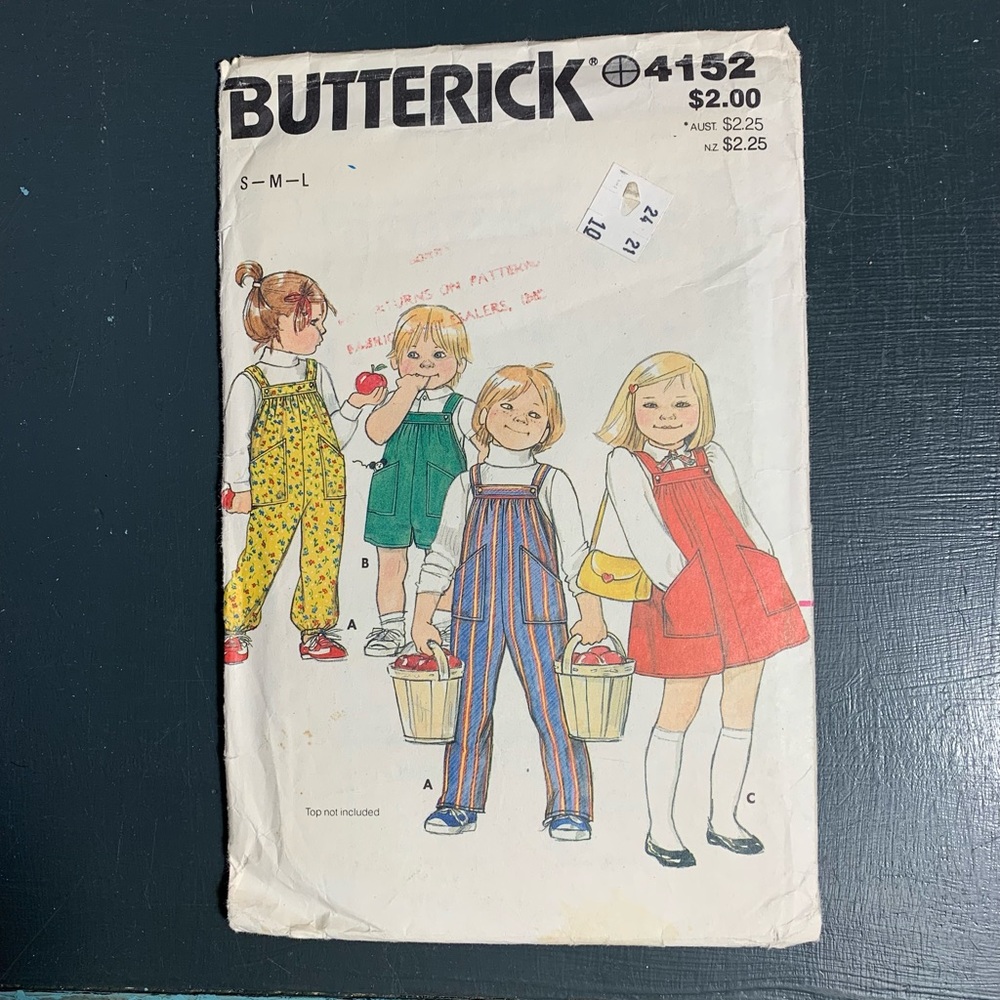 Butterick Vintage Kids Sewing Pattern Overalls Jumper from the 70s